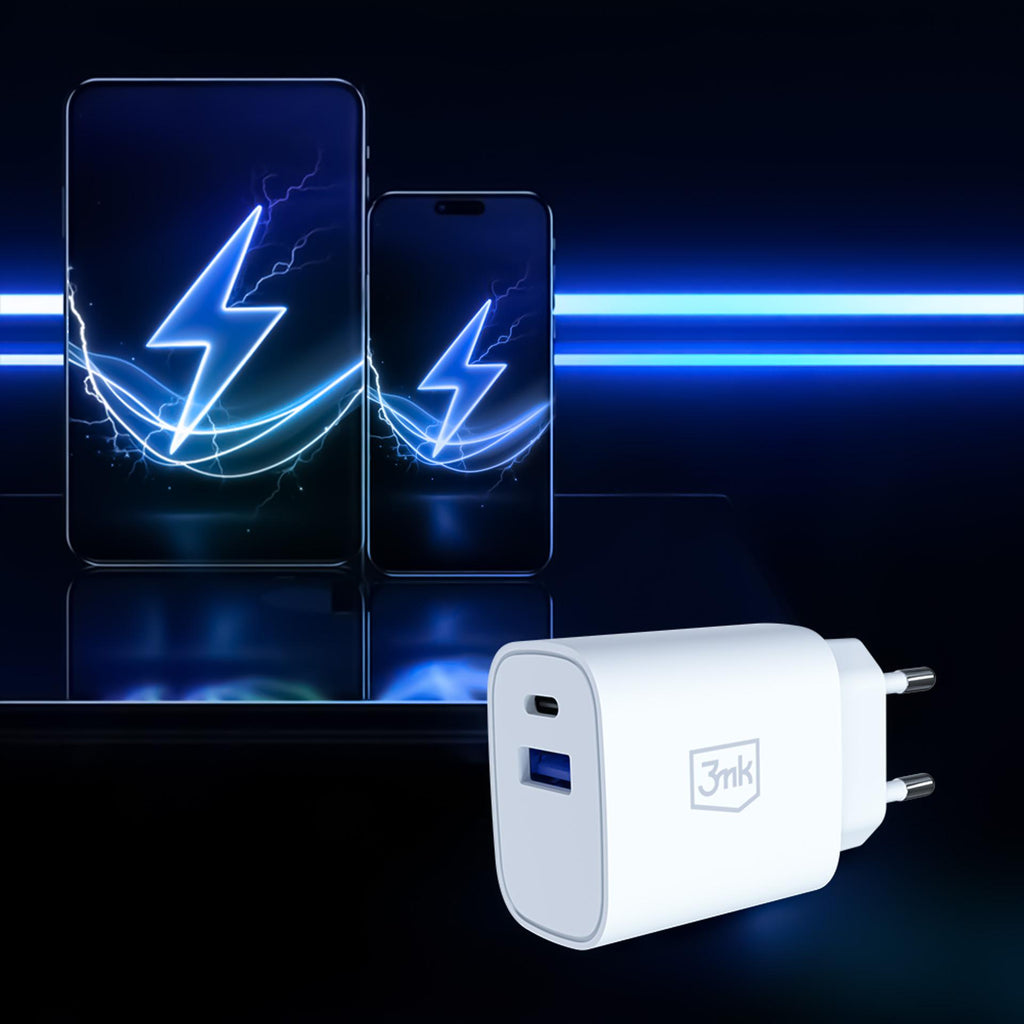 3mk FlowPower 30W 1A1C PD 3.0 QC4+ sieninis įkroviklis - Balta -- Cell phone chargers
