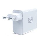 3mk FlowPower 45W 1A1C PD3.0 QC4+ sieninis įkroviklis - Balta -- Cell phone chargers