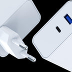 3mk FlowPower 45W 1A1C PD3.0 QC4+ sieninis įkroviklis - Balta -- Cell phone chargers