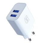 3mk FlowPower 10W 2.4A 2A sieninis įkroviklis - Balta -- Cell phone chargers