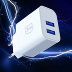 3mk FlowPower 10W 2.4A 2A sieninis įkroviklis - Balta -- Cell phone chargers
