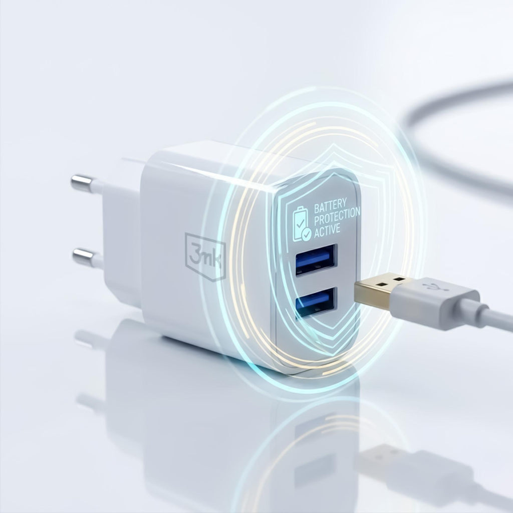 3mk FlowPower 10W 2.4A 2A sieninis įkroviklis - Balta -- Cell phone chargers