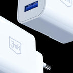 3mk FlowPower 10W 2.4A 2A sieninis įkroviklis - Balta -- Cell phone chargers