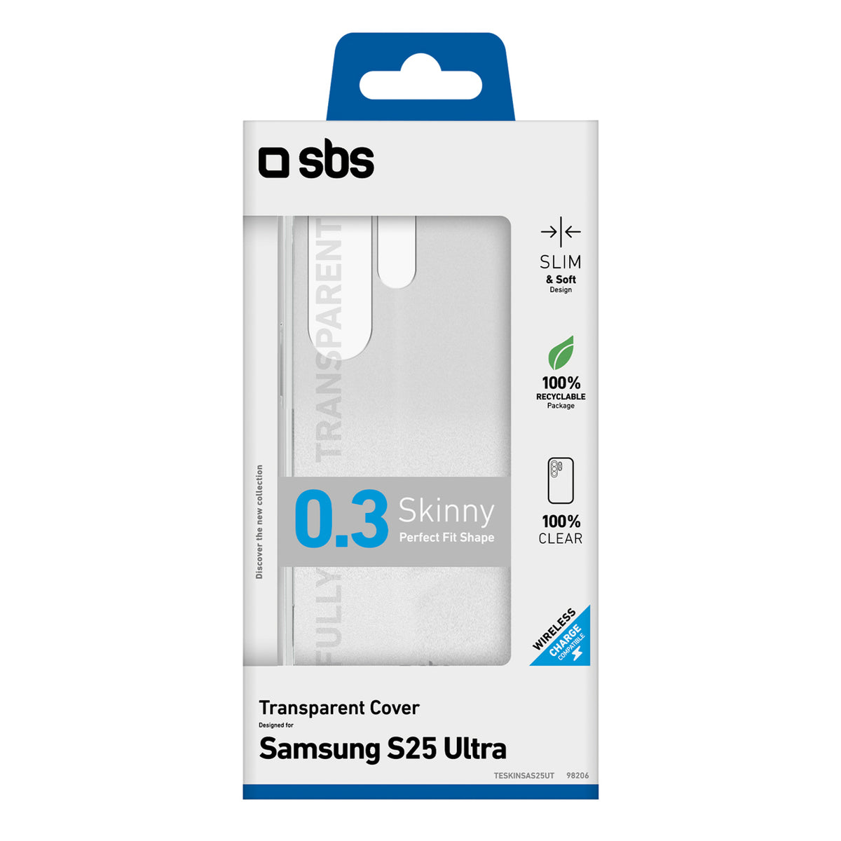 SBS Skinny Cover, skirtas Samsung Galaxy S25 Ultra - skaidrus -- Samsung Galaxy S25 Ultra