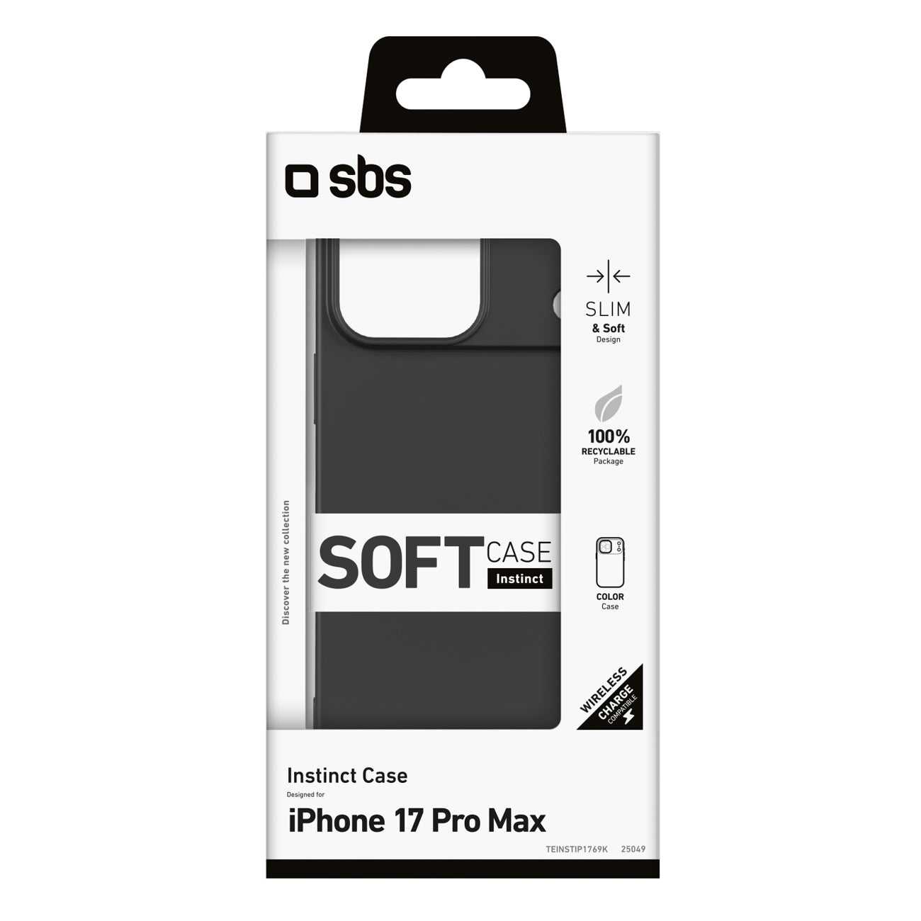 SBS instinct dėklas skirtas iPhone 17 Pro Max - Black