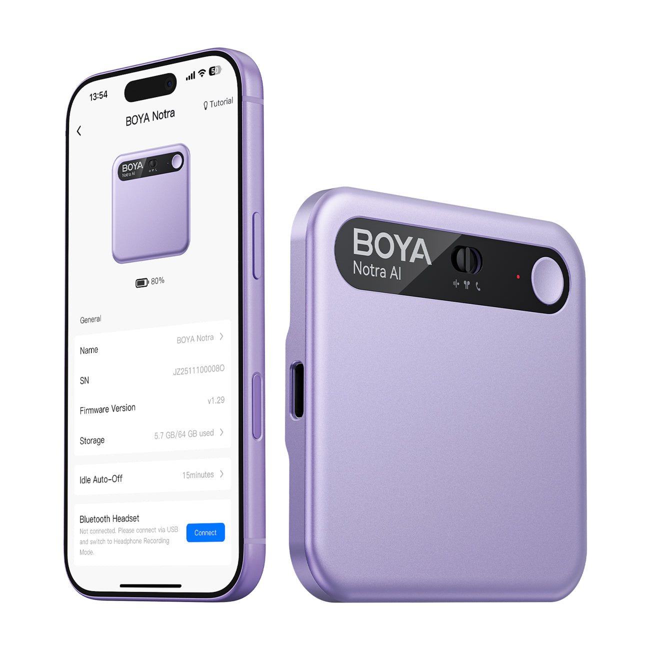 BOYA Notra balsų įrašytuvas su dirbtinio intelekto transkripcija – Violetinė -- Uncategorized