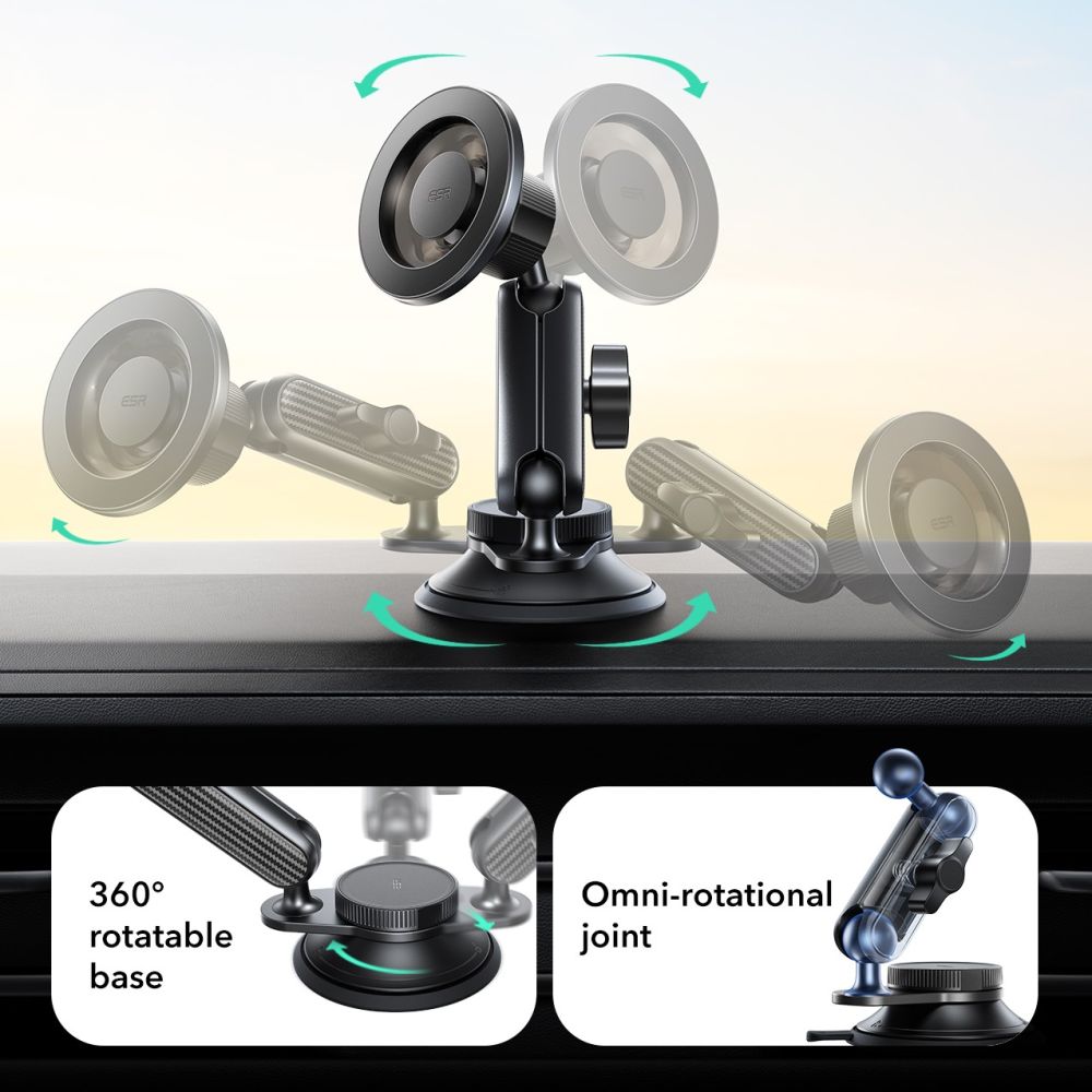 ESR omnilock MagSafe cockpit car mount - juoda -- Cell phone holders