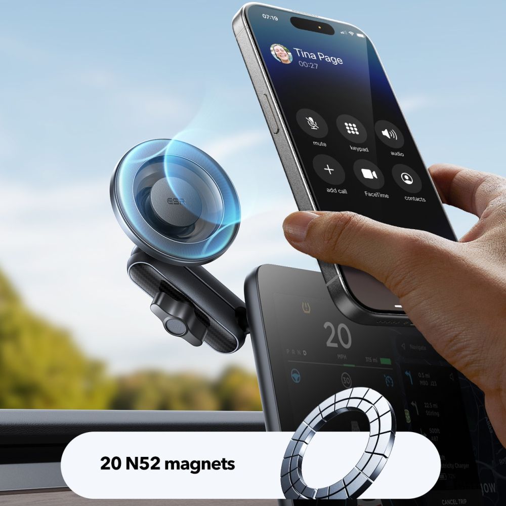 ESR omnilock MagSafe cockpit car mount - juoda -- Cell phone holders