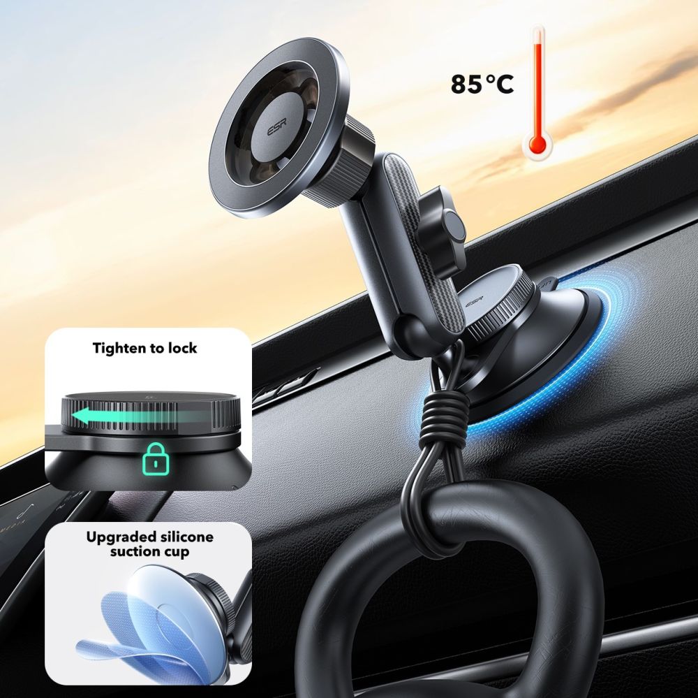 ESR omnilock MagSafe cockpit car mount - juoda -- Cell phone holders