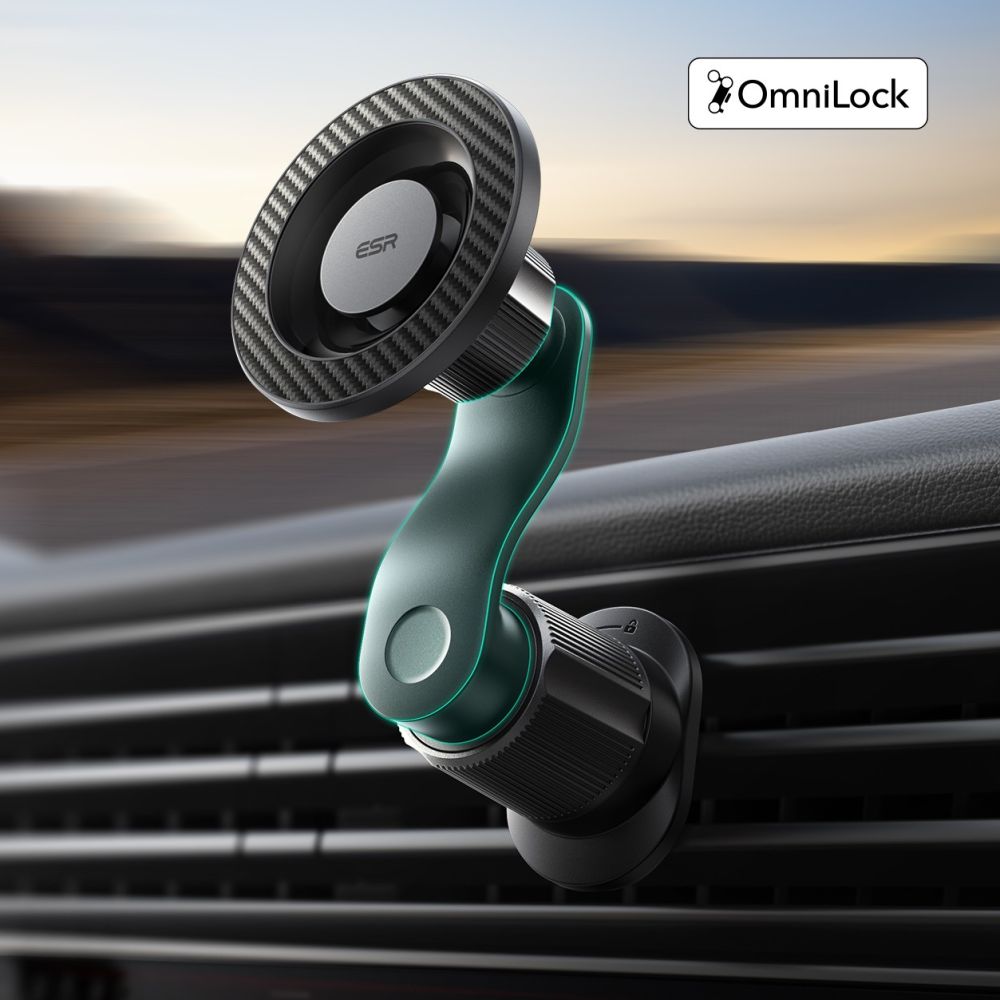 ESR omnilock MagSafe car air vent mount - juoda -- Cell phone holders
