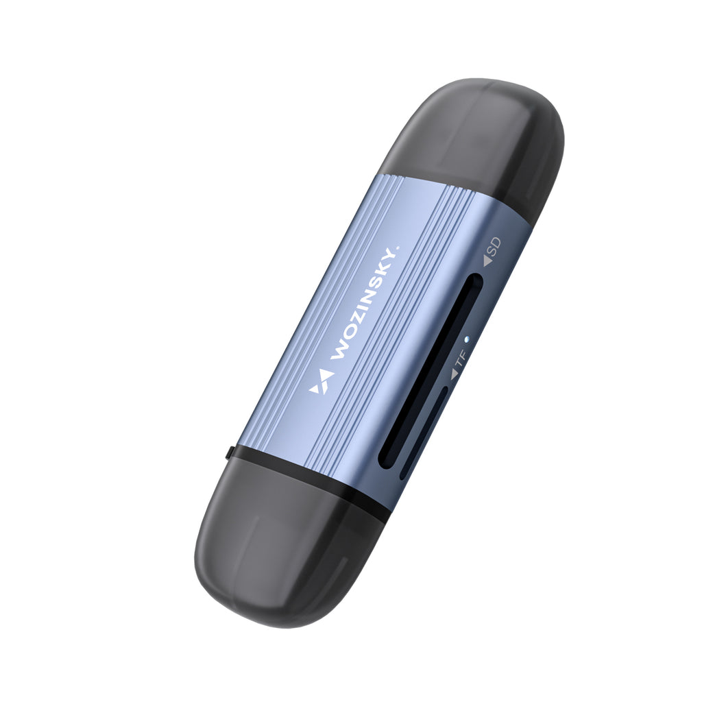 Atminties kortelių skaitytuvas Wozinsky WCR-5G SD ir microSD USB-A 3.0 / USB-C 3.0 aliuminis - pilkas -- Memory Card Readers