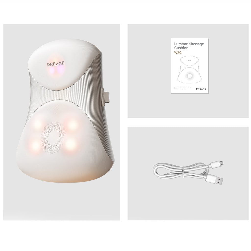 Dreame W30 masažuoklis, masažo pagalvė liežuvėlio ir nugarai - smėlio spalva -- Uncategorized