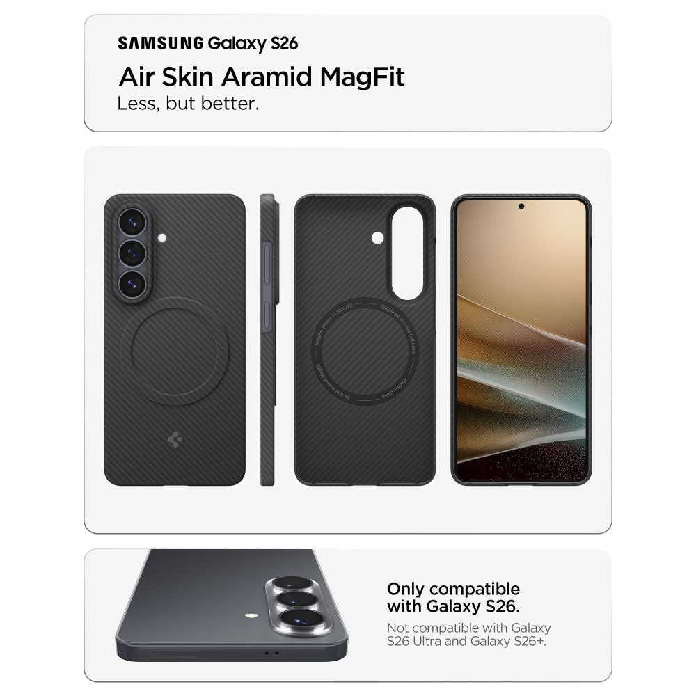 Spigen airskin aramid mag MagSafe dėklas skirtas Samsung Galaxy S26 - Black