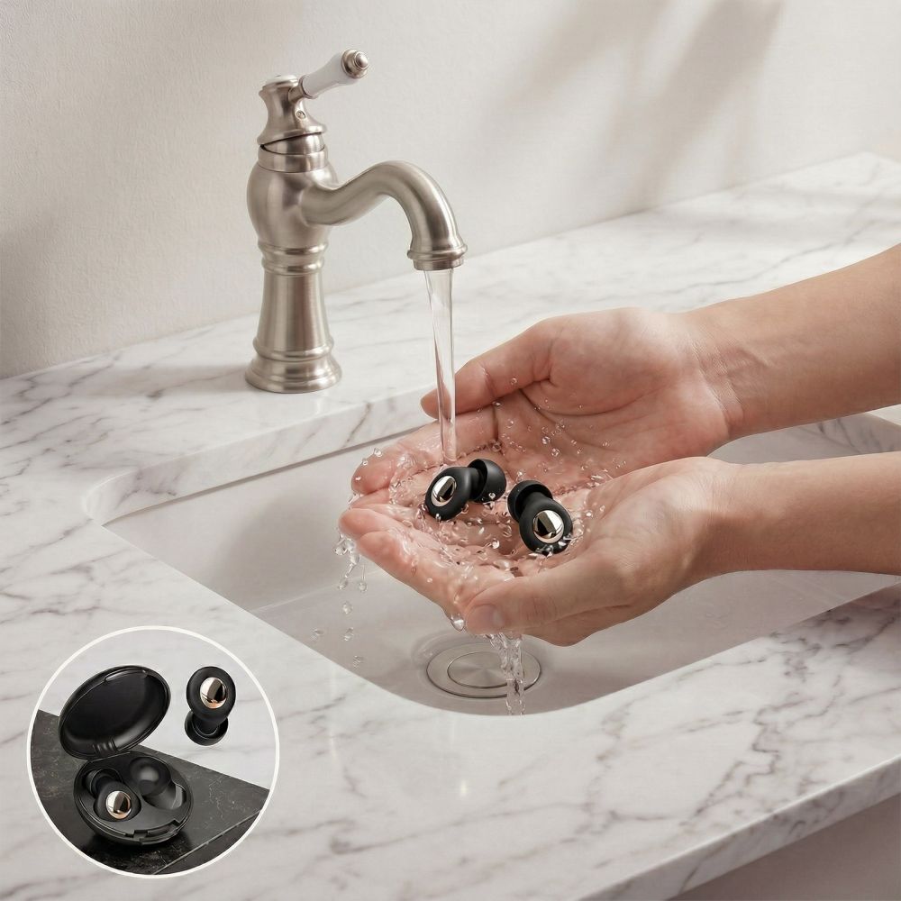 Tech-Protect QuietFit silikoninės ausinės su akustiniu filtru - Juoda -- Uncategorized