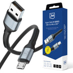 3mk Hyper Cable N-SERIES USB-A / MicroUSB 50cm QC 3.0 5V/2A 10W - juodas -- Cell phone cables