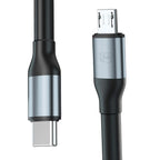 3mk Hyper Cable N-SERIES USB-C / MicroUSB 3m QC 3.0 5V/2A 10W - juodas -- Cell phone cables