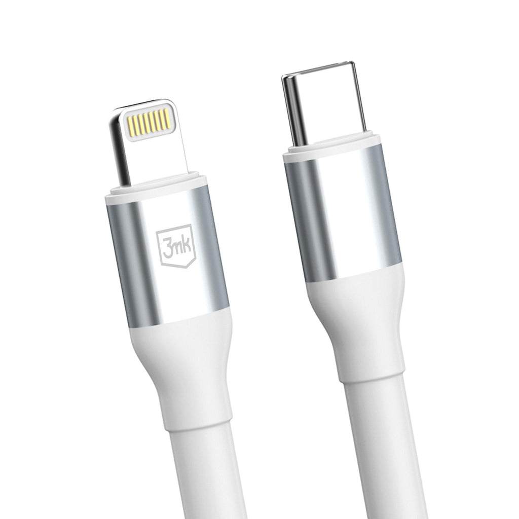 3mk Hyper Cable N-SERIES USB-C / Lightning 3m PD 3.0 9V/3A 27W - baltas -- Cell phone cables