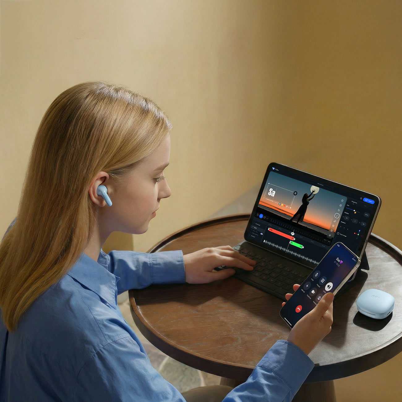QCY T13 Pro belaidžiai viso orelio triukšmo slopinimo ANC ausimės - balta -- Headphones