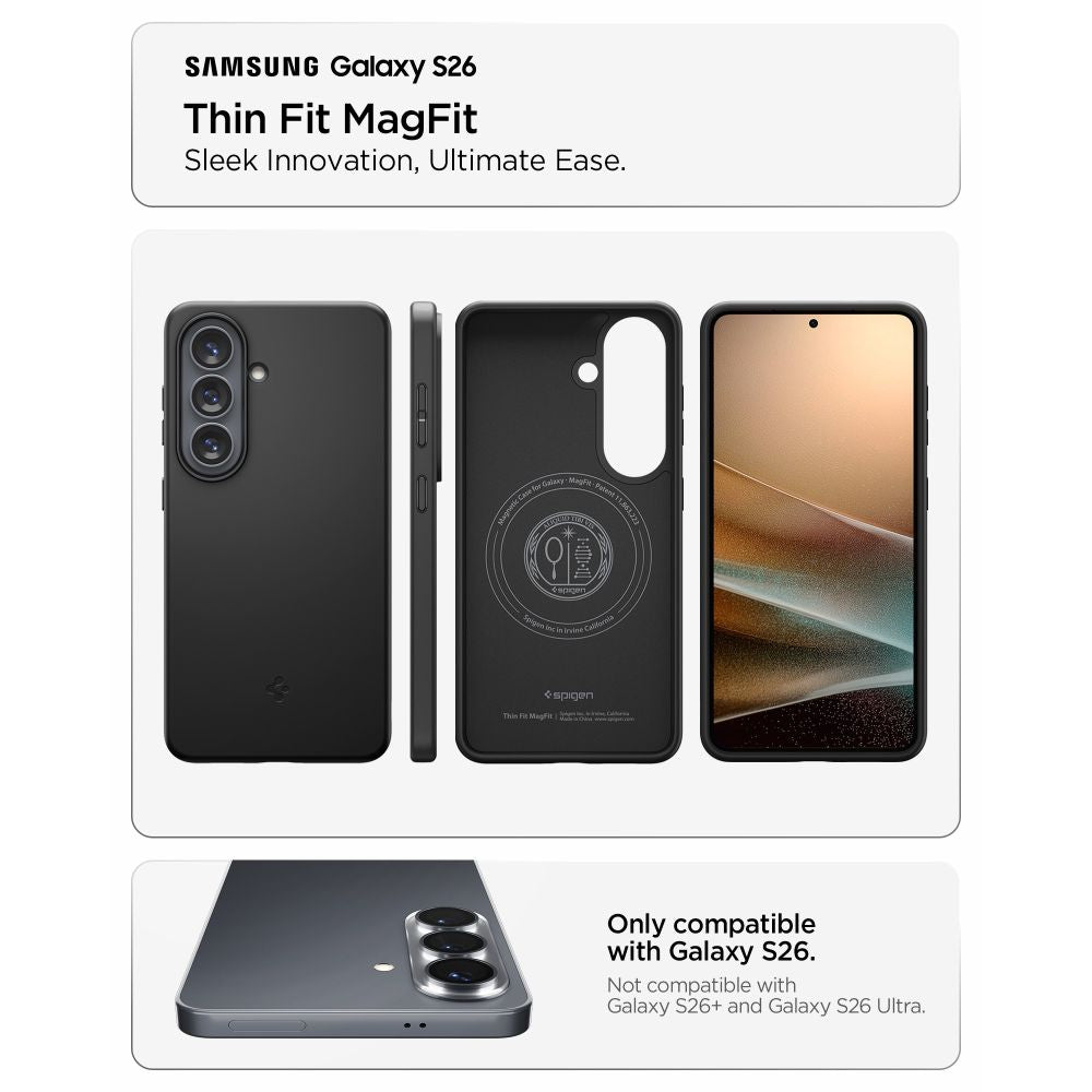 Spigen thin fit mag magsafena Samsung Galaxy S26 Case - Black