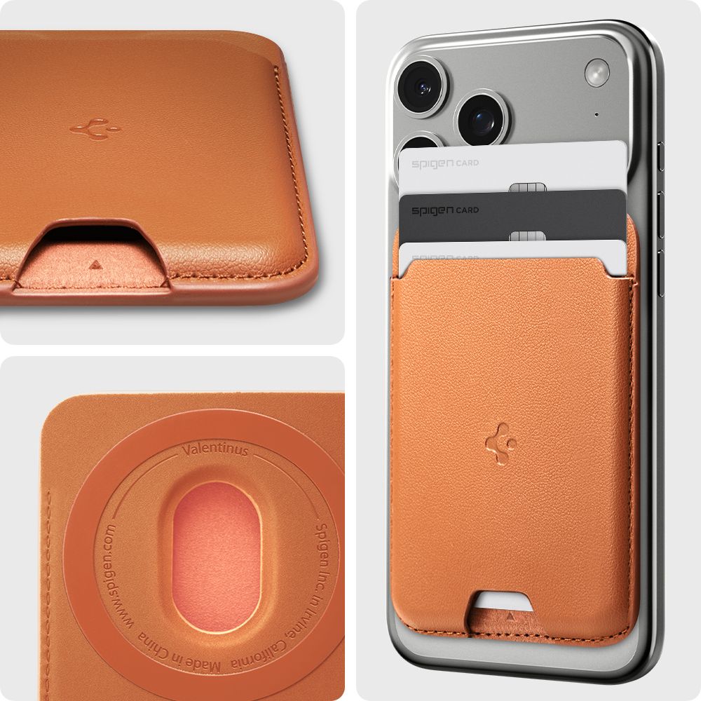 Spigen Valentinus MagSafe Magnetinė telefono piniginė - Oranžinė -- Uncategorized