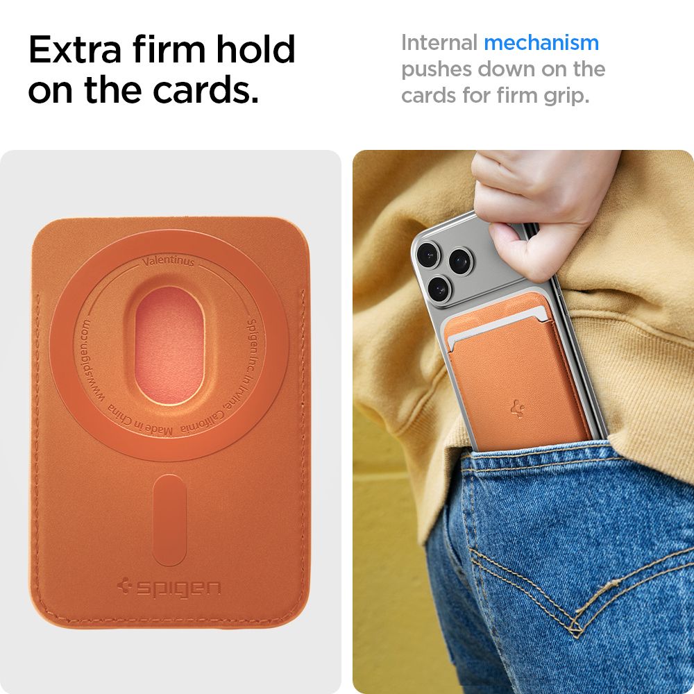 Spigen Valentinus MagSafe Magnetinė telefono piniginė - Oranžinė -- Uncategorized