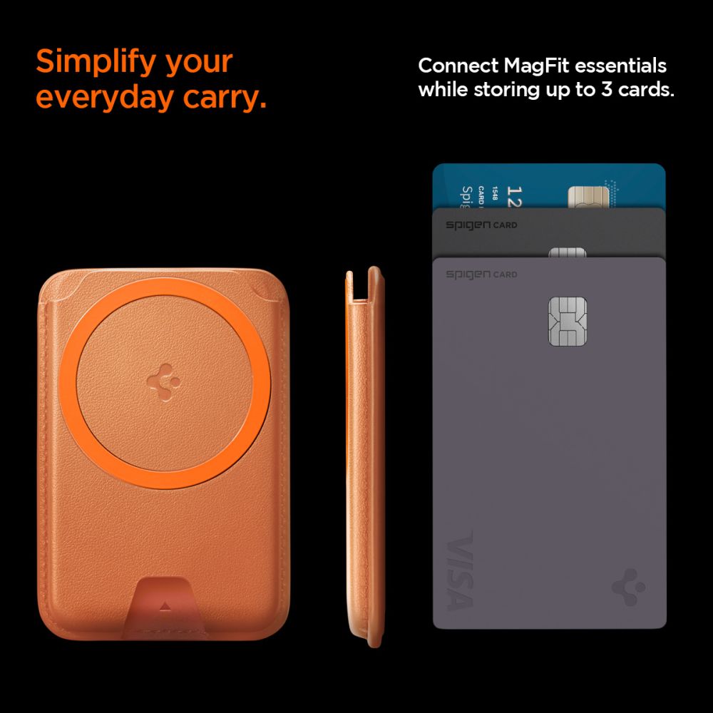 Spigen Valentinus MagFit+ MagSafe magnetinis telefono piniginė - oranžinė -- Uncategorized