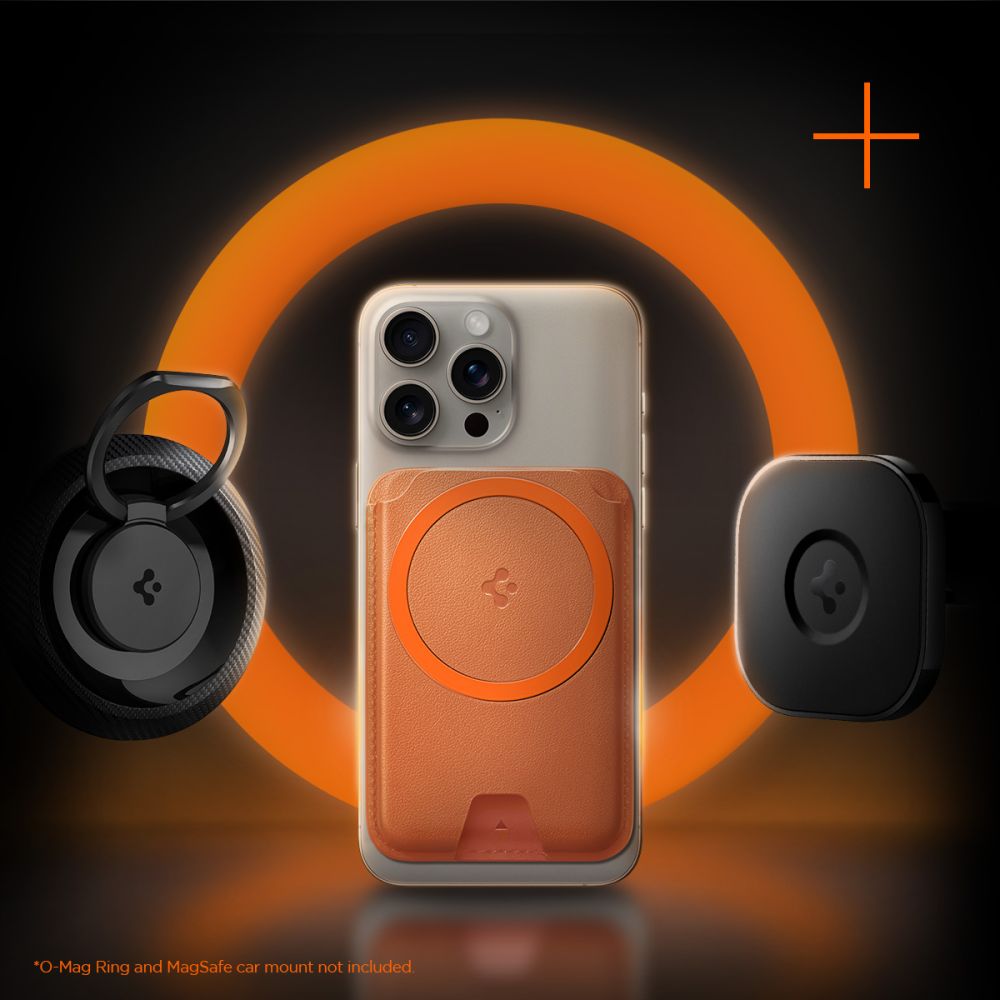 Spigen Valentinus MagFit+ MagSafe magnetinis telefono piniginė - oranžinė -- Uncategorized