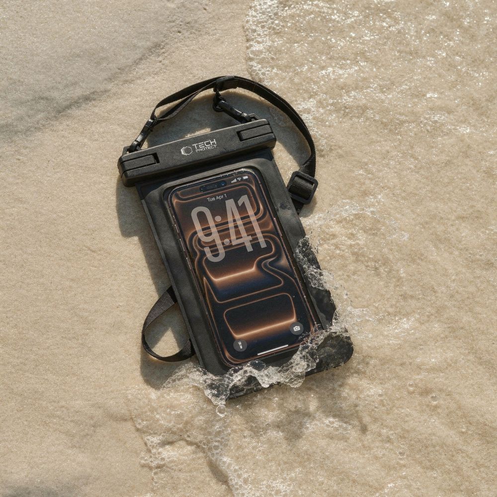 Tech-Protect UWC7 vandeniui atsparus dėklas 6,9" - Juodas -- Cell phone cases and covers