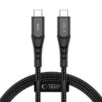 Tech-Protect Ultraboost UB11T USB-C / USB-C PD 240W / QC3.0 Kabelis 100 cm - Juodas -- Cell phone cables
