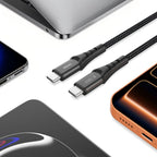 Tech-Protect Ultraboost UB11T USB-C / USB-C PD 240W / QC3.0 Kabelis 100 cm - Juodas -- Cell phone cables