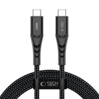 Tech-Protect Ultraboost UB11T USB-C / USB-C PD 240W / QC3.0 Kabelis 200 cm - Juodas -- Cell phone cables
