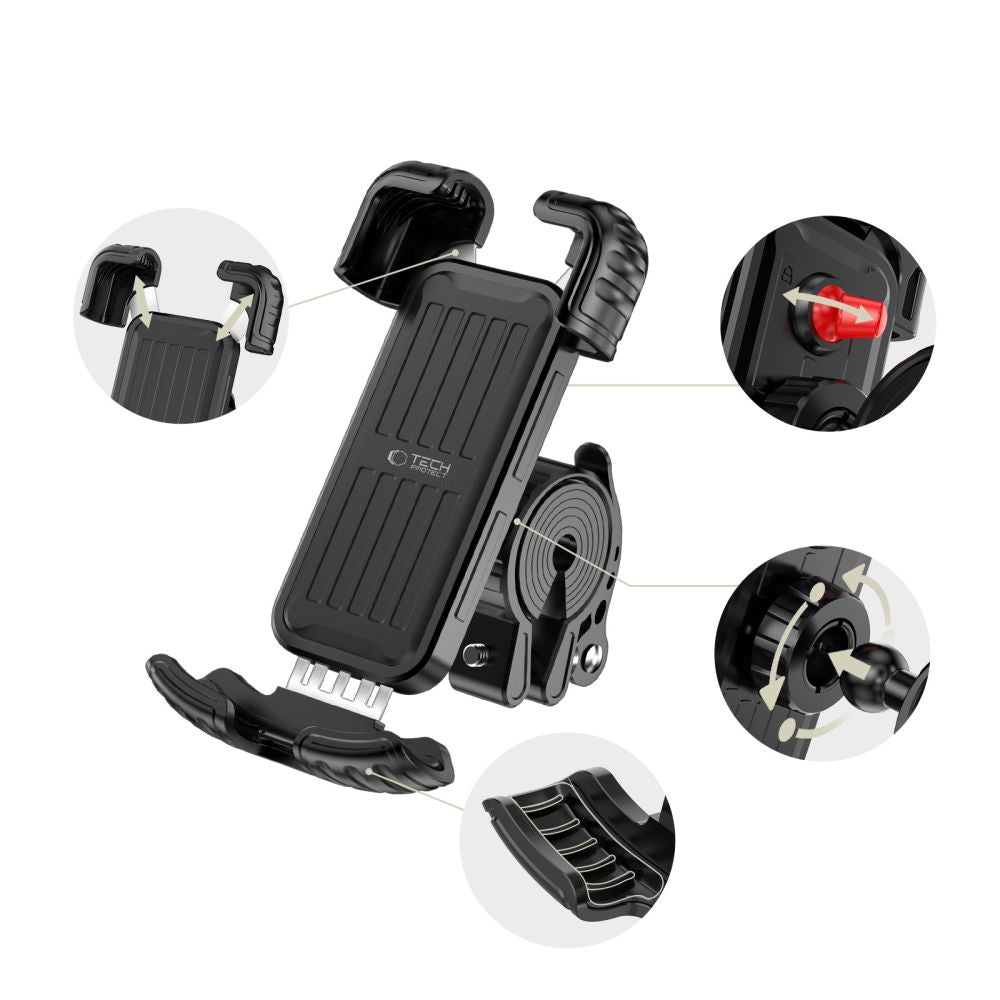 Tech-Protect V7 vairo laikiklis - Juodas -- Cell phone holders