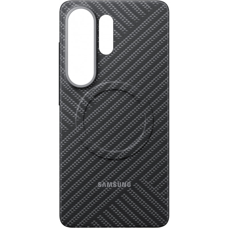 Samsung Carbon Magnet Case, skirtas Samsung Galaxy S26 Ultra, suderinamas su MagSafe - pilkas -- Samsung Galaxy S26 Ultra