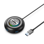 Orico YXR5-U3 RGB USB Hub 4 prievadų USB-A 3.0 su SD ir microSD kortelės skaitytuvu 1.8m - Juoda -- USB Hubs