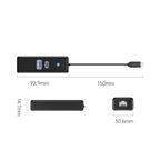 Orico PWCUR-C3 3 prievadų USB hub 1x USB-A 3.0 1x USB-C 3.0 1x RJ45 Gigabit Ethernet 0.15 m - juoda -- USB Hubs