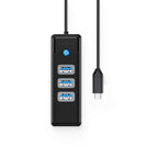 Orico PW3UR25-C3 USB šalintuvas 4 prievadų 3x USB-A 3.0 1x RJ45 2,5G Ethernet 0,15m - juodas -- USB Hubs