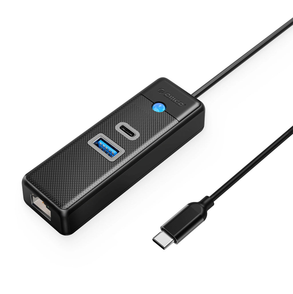 Orico PW3UR25-C3 3-prievadų USB šalintuvas 1x USB-A 3.0 1x USB-C 3.0 1x RJ45 2.5G Ethernet 0,5 m - Juoda -- USB Hubs