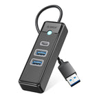 Orico PWC2U-U3 3 prievadų USB šalintuvas 2x USB-A 3.0 1x USB-C 3.0 0,15 m - juoda -- USB Hubs