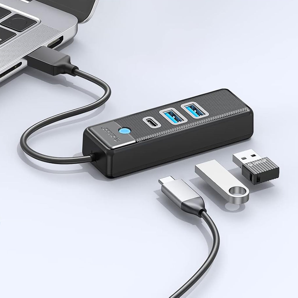 Orico PWC2U-U3 3 prievadų USB šalintuvas 2x USB-A 3.0 1x USB-C 3.0 0,15 m - juoda -- USB Hubs