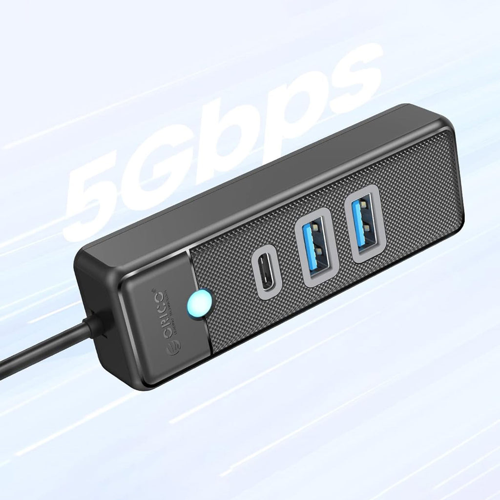 Orico PWC2U-U3 3 prievadų USB šalintuvas 2x USB-A 3.0 1x USB-C 3.0 0,15 m - juoda -- USB Hubs