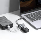 Orico PWC2U-U3 3 prievadų USB šalintuvas 2x USB-A 3.0 1x USB-C 3.0 0,15 m - juoda -- USB Hubs