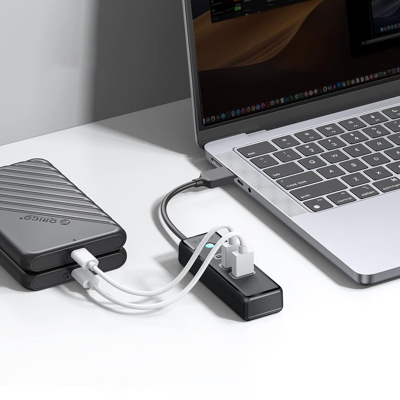 Orico PWC2U-U3 3 prievadų USB šalintuvas 2x USB-A 3.0 1x USB-C 3.0 0,5 m - juoda -- USB Hubs