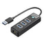 Orico PW3UR25-U3 USB stotelė 4-prievadai 3x USB-A 3.0 1x RJ45 2.5G Ethernet 1,8 m - juoda -- USB Hubs