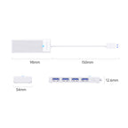 Orico PAPW4A-U3 USB stotelė 4-prievadai 4x USB-A 3.0 1,8 m - balta -- USB Hubs