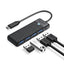 Orico PAPW4A-C3 USB šakotuvas, 4 prievadai, 4x USB-A 3.0, 0.15 m - juodas -- USB Hubs
