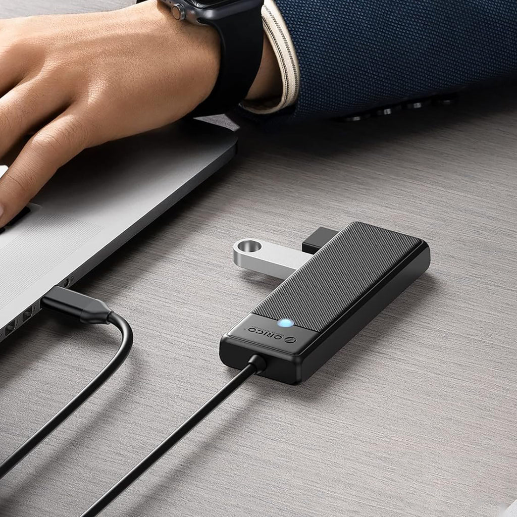 Orico PAPW4A-C3 USB šakotuvas, 4 prievadai, 4x USB-A 3.0, 0.15 m - juodas -- USB Hubs