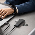 Orico PAPW3AT-U3 USB šakotuvas, 4 prievadai, 3x USB-A 3.0 su microSD/SD skaitytuvu, 1 m - juodas -- USB Hubs
