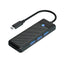 Orico PAPW3AT-C3 USB šakotuvas, 4 prievadai, 3x USB-A 3.0 su microSD/SD skaitytuvu, 1.8 m - juodas -- USB Hubs