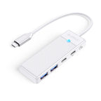 Orico PAPW2AC-C3 USB Hub 4 prievadų 2x USB-A 3.0 1x USB-C 3.0 su USB-C PD 100W 0.15m - baltas -- USB Hubs