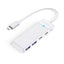 Orico PAPW2AC-C3 USB Hub 4 prievadų 2x USB-A 3.0 1x USB-C 3.0 su USB-C PD 100W 0.15m - baltas -- USB Hubs